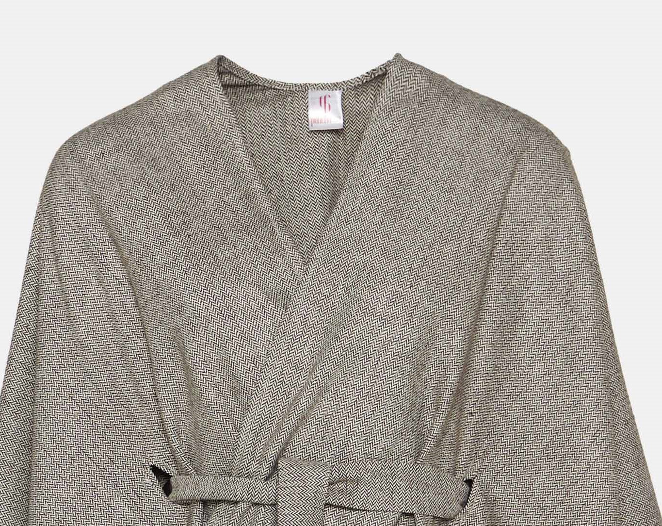 Brown Tweed Herringbone Poncho/Throw with Belt