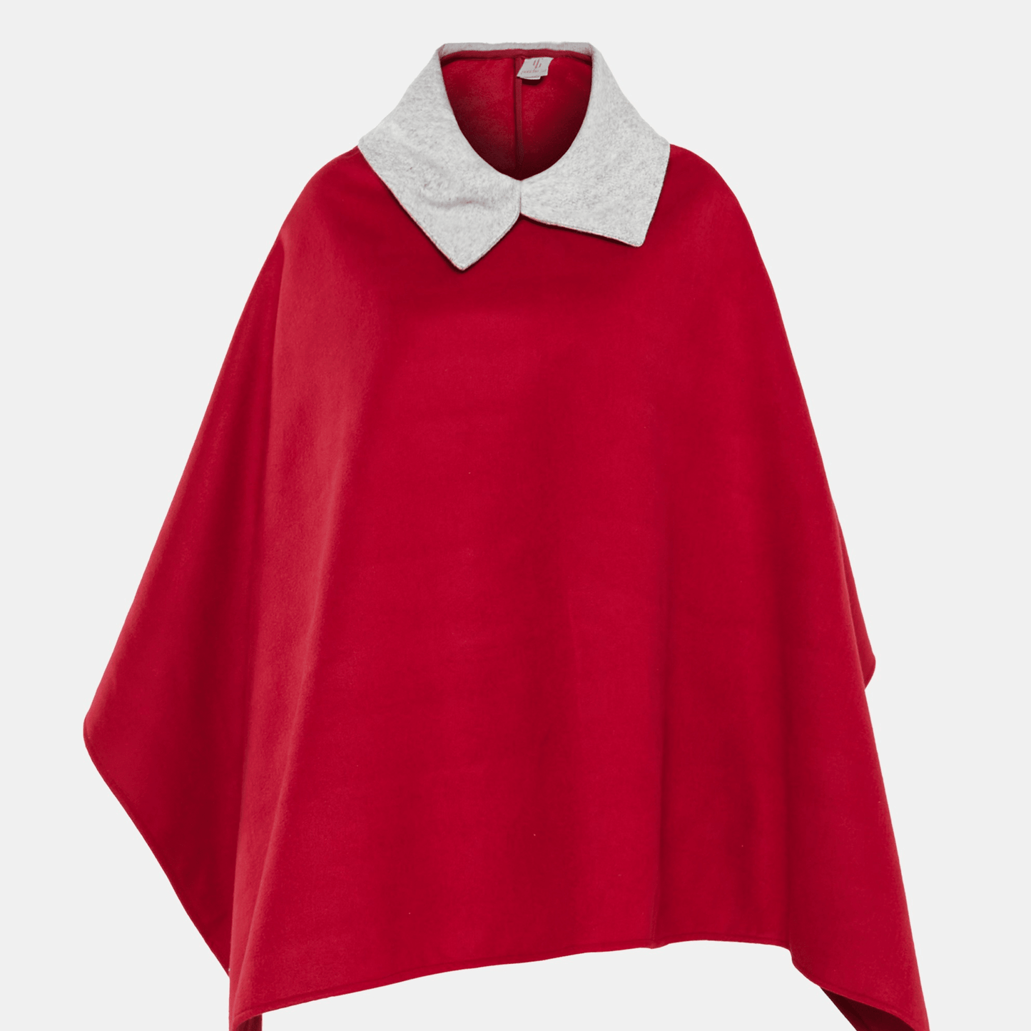 Maroon Lopsided Poncho with Melange Classic Collar