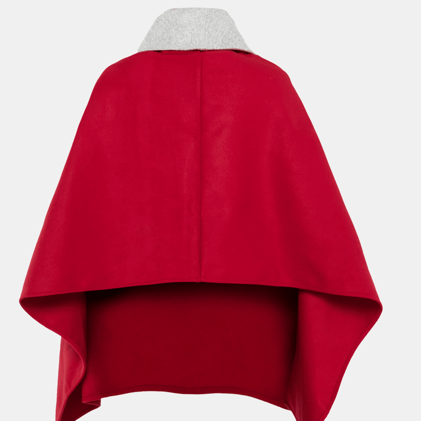 Maroon Lopsided Poncho with Melange Classic Collar